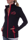 open road girl red thumb hole jacket for lady biker motorcycle apparel for women