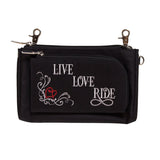 Live, Love, Ride Durable Canvas Hip Purse