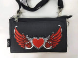 Open Road Girl Heart with Wings Hip Purse for Lady Biker