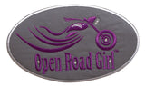 PATCH Open Road Girl Oval Embroidered Patch, 10 COLORS