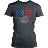 Patriotic Open Road Girl Women's Crew Neck Tee, 4 COLORS