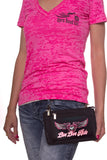 PINK Wing Live Love Ride Durable Canvas Hip Purse