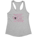 Pink/White Here is to Strong Independent Women Ladies Racerback Tank Top, 10 COLORS