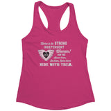 Pink/White Here is to Strong Independent Women Ladies Racerback Tank Top, 10 COLORS
