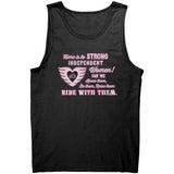 Pink/White Here is to Strong Independent Women UNISEX WideBack Tank Top, 4 COLORS
