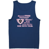 Pink/White Here is to Strong Independent Women UNISEX WideBack Tank Top, 4 COLORS