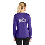 Open Road Girl Long Sleeve Vneck Wicking Tees, 4 COLORS