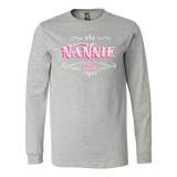 NANNIE PINK/WHITE UNISEX LONG SLEEVE T-SHIRT- CREWNECK