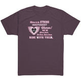Pink/White Here is to Strong Independent Women UNISEX Crew Neck Tee, 8 COLORS