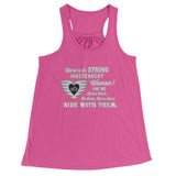 Grey/White Here is to Strong Independent Women Ladies Flowy Tank Top, 10 COLORS
