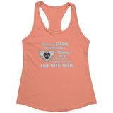Grey/White Here is to Strong Independent Women Ladies Racerback Tank Top, 11 COLORS