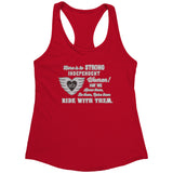 Grey/White Here is to Strong Independent Women Ladies Racerback Tank Top, 11 COLORS