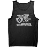Grey/White Here is to Strong Independent Women UNISEX WideBack Tank Top, 4 COLORS