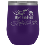 OPEN ROAD GIRL (12oz) WINE TUMBLER, 12 COLORS