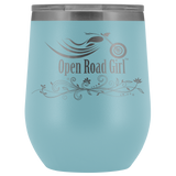 OPEN ROAD GIRL (12oz) WINE TUMBLER, 12 COLORS