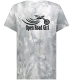 Open Road Girl Cloud Print Vneck Short Sleeve Tee, 4 COLORS