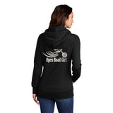 BLACK Open Road Girl Full PULLOVER Hoodie - CHOOSE YOUR LOGO COLOR!