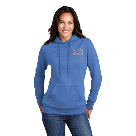 BLUE Open Road Girl Full PULLOVER Hoodie - CHOOSE YOUR LOGO COLOR!