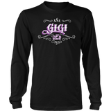 GiGi PURPLE/WHITE UNISEX Long Sleeve T-Shirt- Crewneck