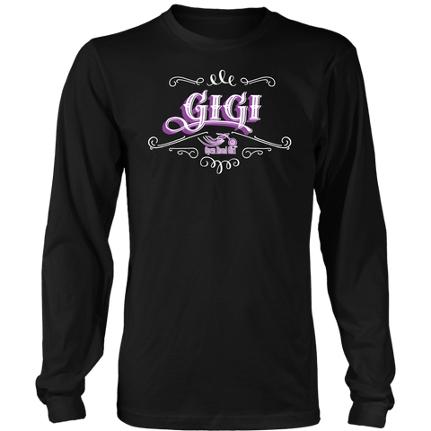 GiGi PURPLE/WHITE UNISEX Long Sleeve T-Shirt- Crewneck
