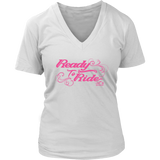 PINK Ready to Ride with Swirls Women's Vneck Tee