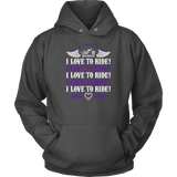 PURPLE I Love To Ride UNISEX Sweatshirt-Hoodie