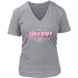 Grammy PINK/WHITE Women’s V-Neck T-Shirt-Short Sleeve