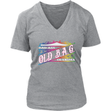 OLD B.A.G. RAINBOW Bad Ass Grandma Vneck Tee, 7 Colors