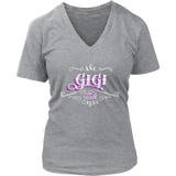 GiGi PURPLE/WHITE Women’s V-Neck T-Shirt-Short Sleeve