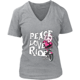 PINK Peace Love Ride Women's V-Neck Shirt