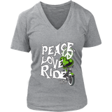 GREEN Peace Love Ride Women's V-Neck Tee