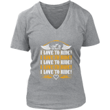 ORANGE I Love To Ride Women’s V-Neck Tee