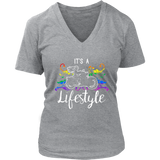 RAINBOW It’s a Lifestyle Women’s V-Neck T-Shirt-Short Sleeve
