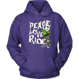 GREEN Peace Love Ride UNISEX Hoodie