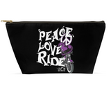 PURPLE Peace, Love, Ride Large Accessory Bags, 2 Sizes