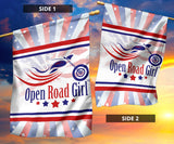 Patriot Open Road Girl Garden or House FLAG ONLY