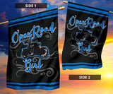 Open Road Girl on Motorcycle Garden or House FLAG ONLY, 7 COLORS