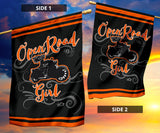 Open Road Girl on Motorcycle Garden or House FLAG ONLY, 7 COLORS