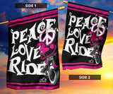Peace Love Ride Garden or House FLAG ONLY, 7  COLORS
