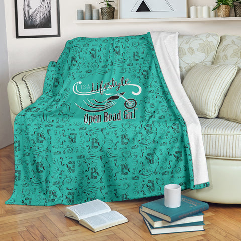 TEAL Open Road Girl Scatter Regular Blanket