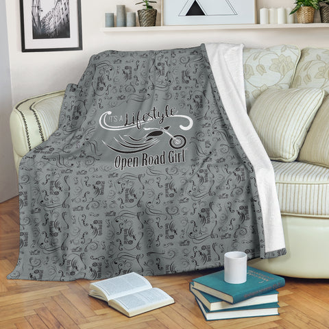 GREY Open Road Girl Scatter Regular Blanket