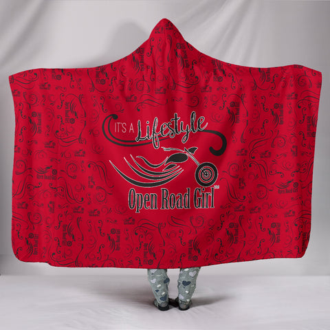 RED  Open Road Girl Hooded Blanket, 2 Sizes