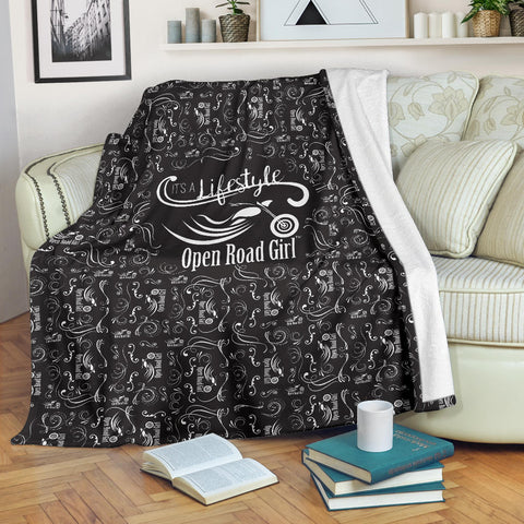 BLACK Scatter Open Road Girl Blanket