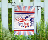 Patriot Open Road Girl Garden or House FLAG ONLY