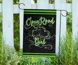 Open Road Girl on Motorcycle Garden or House FLAG ONLY, 7 COLORS
