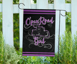 Open Road Girl on Motorcycle Garden or House FLAG ONLY, 7 COLORS