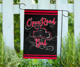 Open Road Girl on Motorcycle Garden or House FLAG ONLY, 7 COLORS