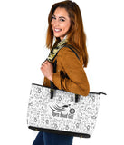 Black Scatter Open Road Girl PU Leather Tote