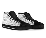 Black & White Scatter High Top Open Road Girl with Black Sole