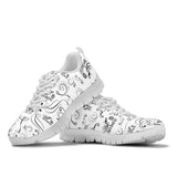 White Scatter Design Tennis Shoes with White Soles, 2 COLORS